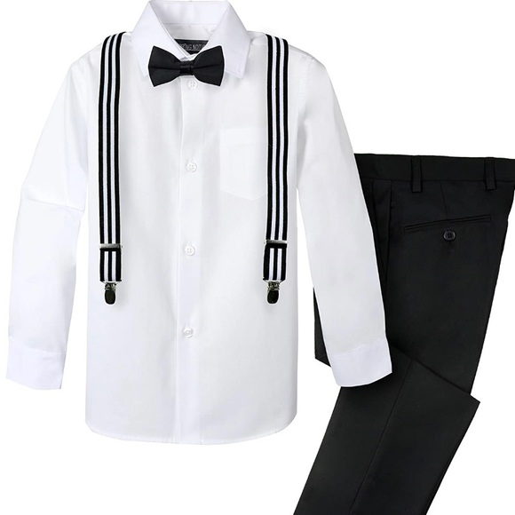 4-piece Boys Pants/Suspenders set - Picture 1 of 6